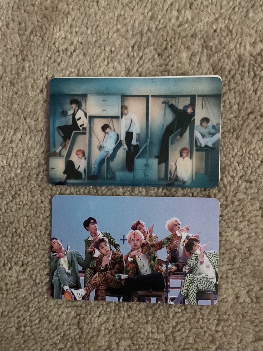 K-pop BTS Photocard Set — Blue & Multi-Color Group Images